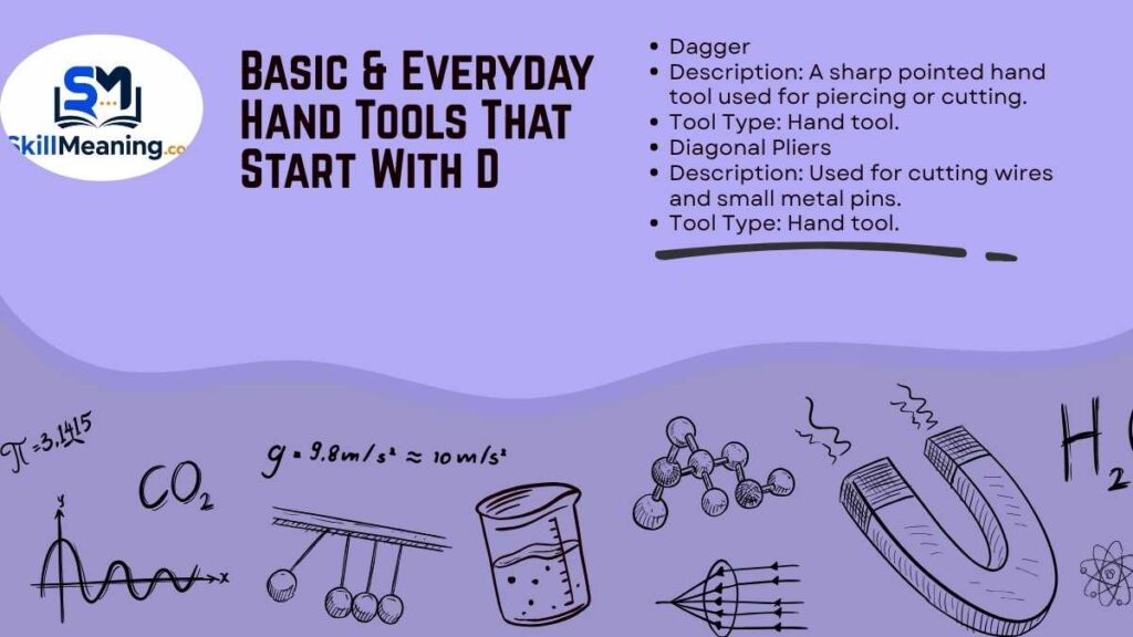 Basic & Everyday Hand Tools That Start With D