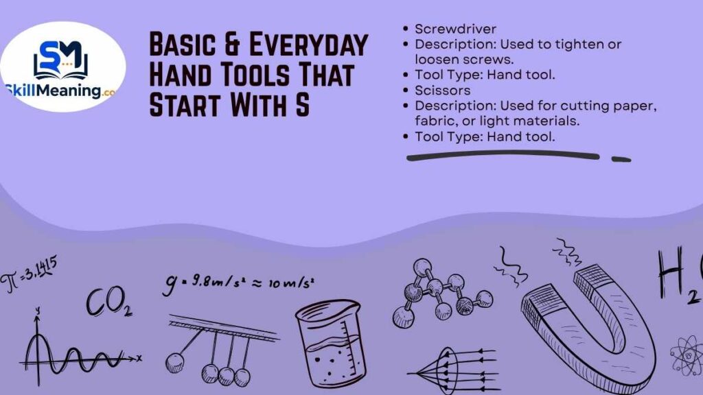 Basic & Everyday Hand Tools That Start With S