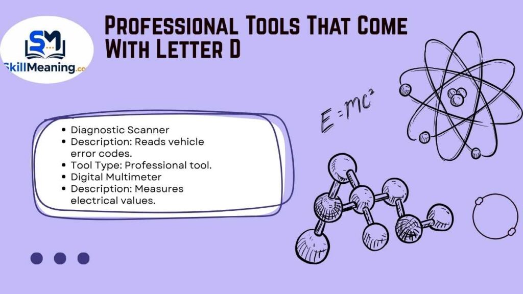 Professional Tools That Come With Letter D