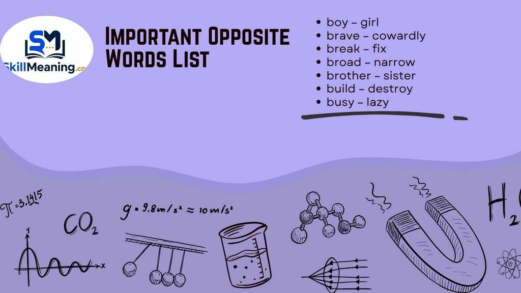 Important Opposite Words List