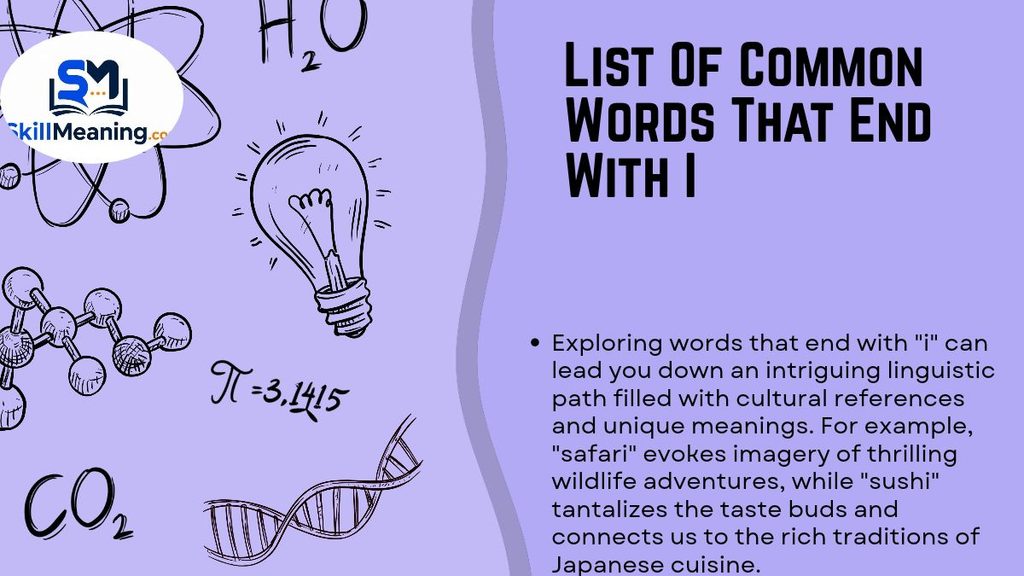 List Of Common Words That End With I